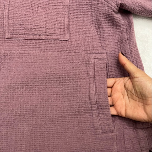 Madewell Branner Shirt Jacket L Purple Faded Fig Waffleback Oversized - Picture 14 of 16